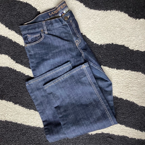 Lands End Dark Blue Flare Jeans 
Size 12/P - Picture 2 of 7